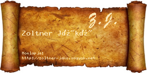 Zoltner Jákó névjegykártya